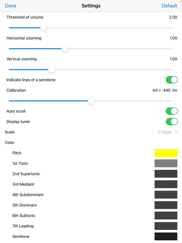 Vocal Pitch Monitor Settings